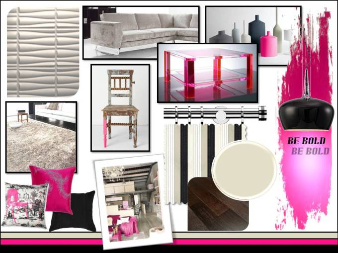 Pink and Black Concept Board