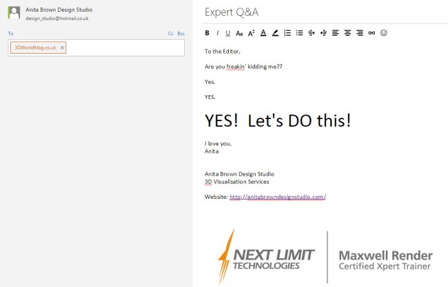 3D World Magazine Love Letter