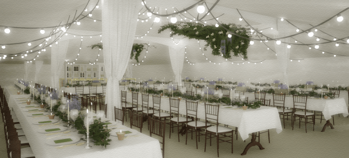 Marquee Wedding 3D Visualisation Watercolour 210715