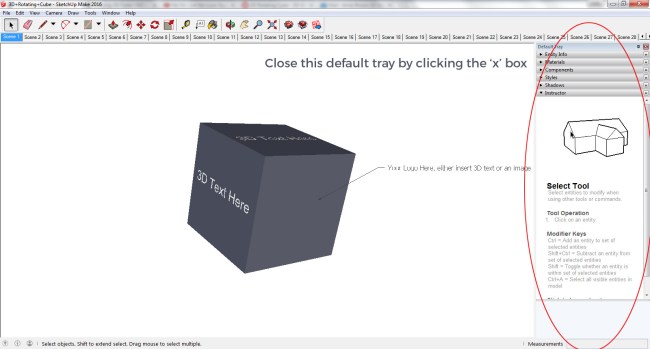 SketchUp Default Tray