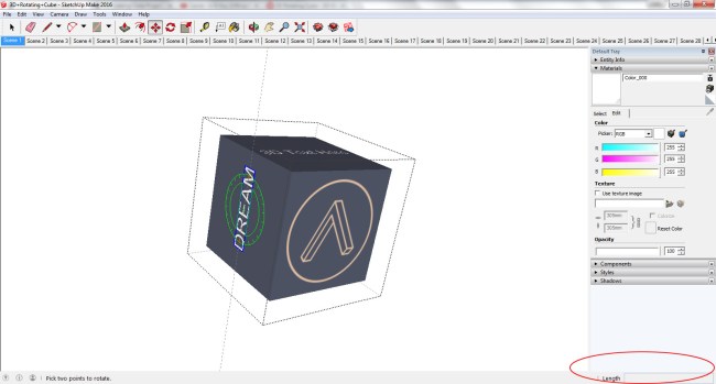 SketchUp Rotate 3D Text
